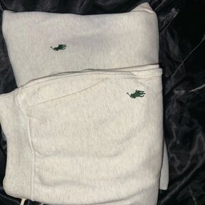 Polo by Ralph Lauren Cream/Light gray Zip-Up Hoodie & Sweatpants